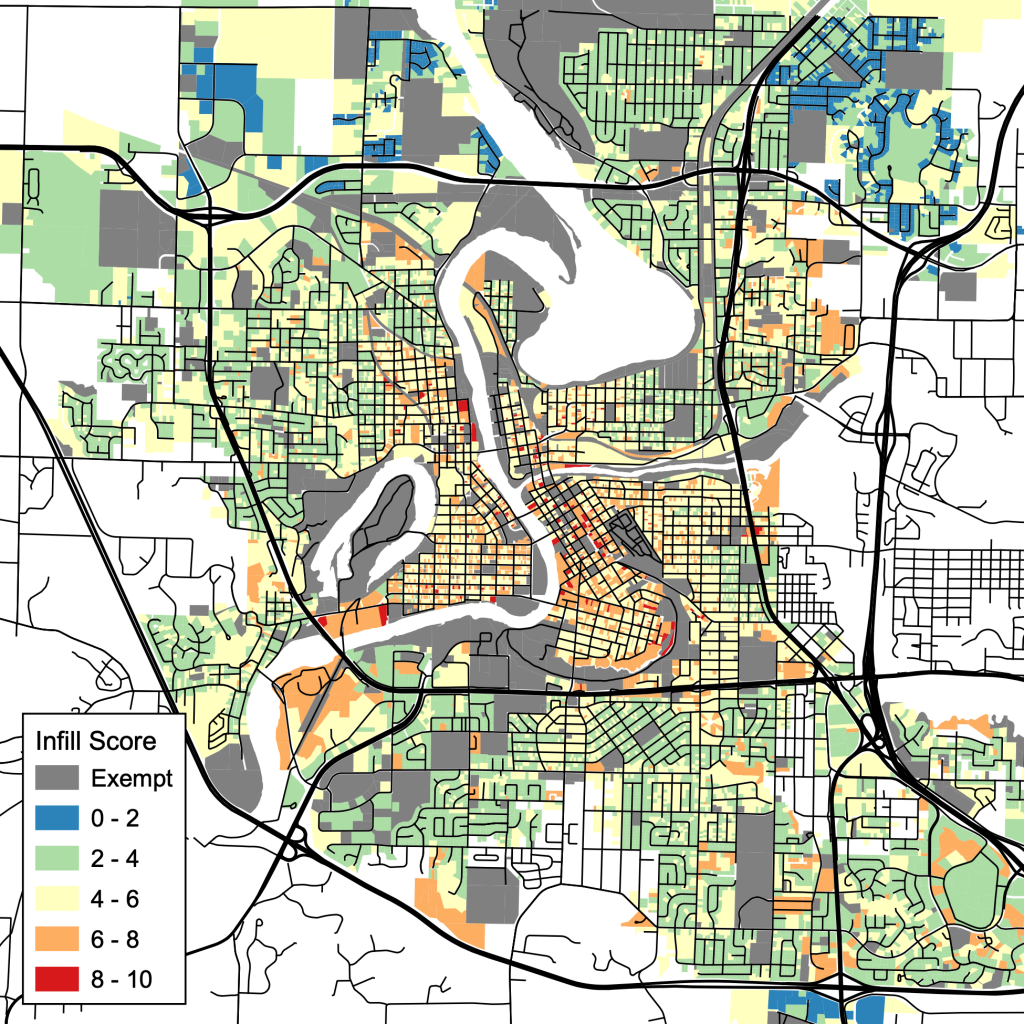 Infill index map of Eau Claire