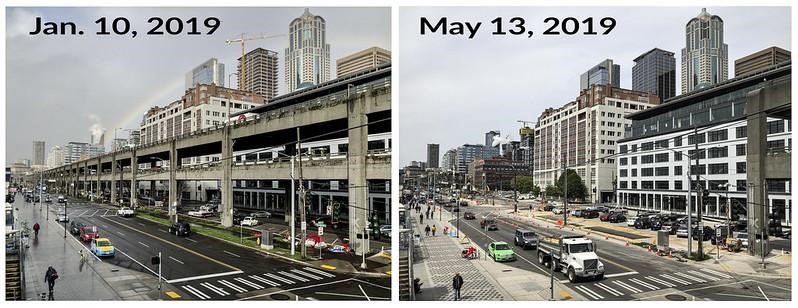 Alaskan Way Viaduct, before and after